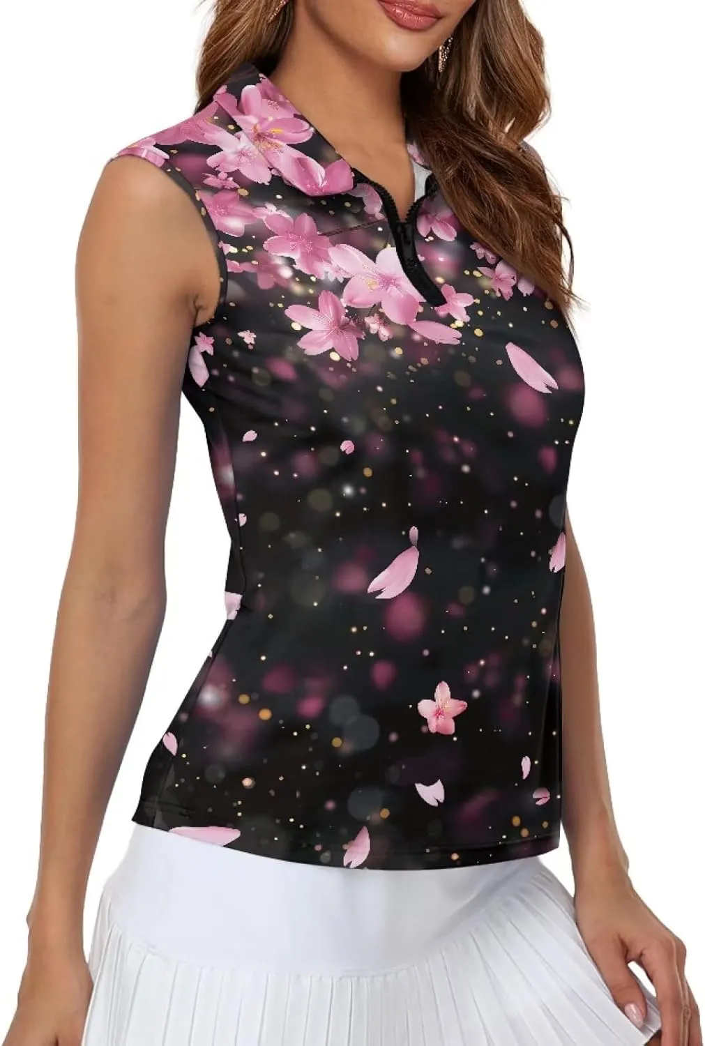 Women's Sleeveless Golf Shirt Athletic Quick Dry Tennis Shirts Breathable Slim Racerback Tank Tops