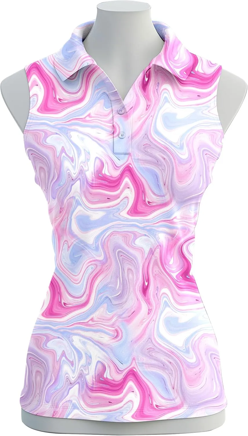 Womens Sleeveless Golf Shirt Quick Dry Athletic Tank Tops Ladies Casual Summer Golf Wear