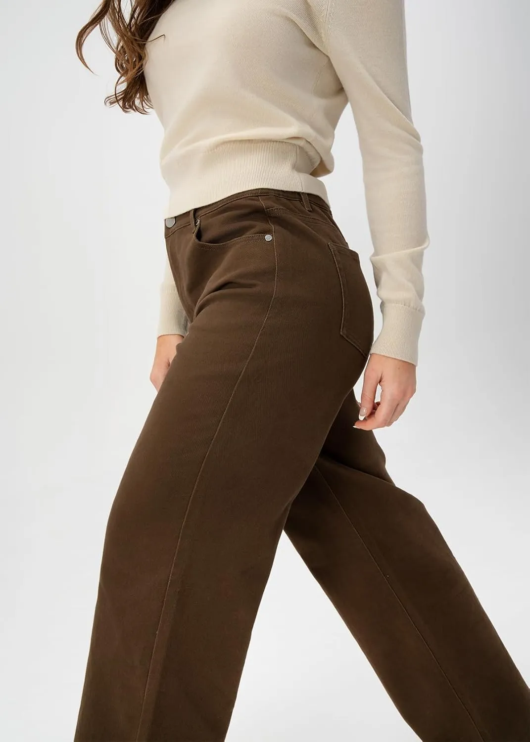 Womens Wide Leg Casual Pants (98% Cotton Stretch, 2% Spandex)  Breathe & Move Easily All Day