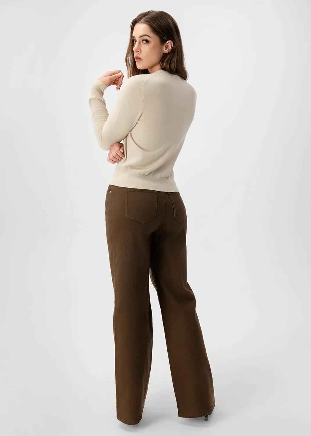 Womens Wide Leg Casual Pants (98% Cotton Stretch, 2% Spandex)  Breathe & Move Easily All Day
