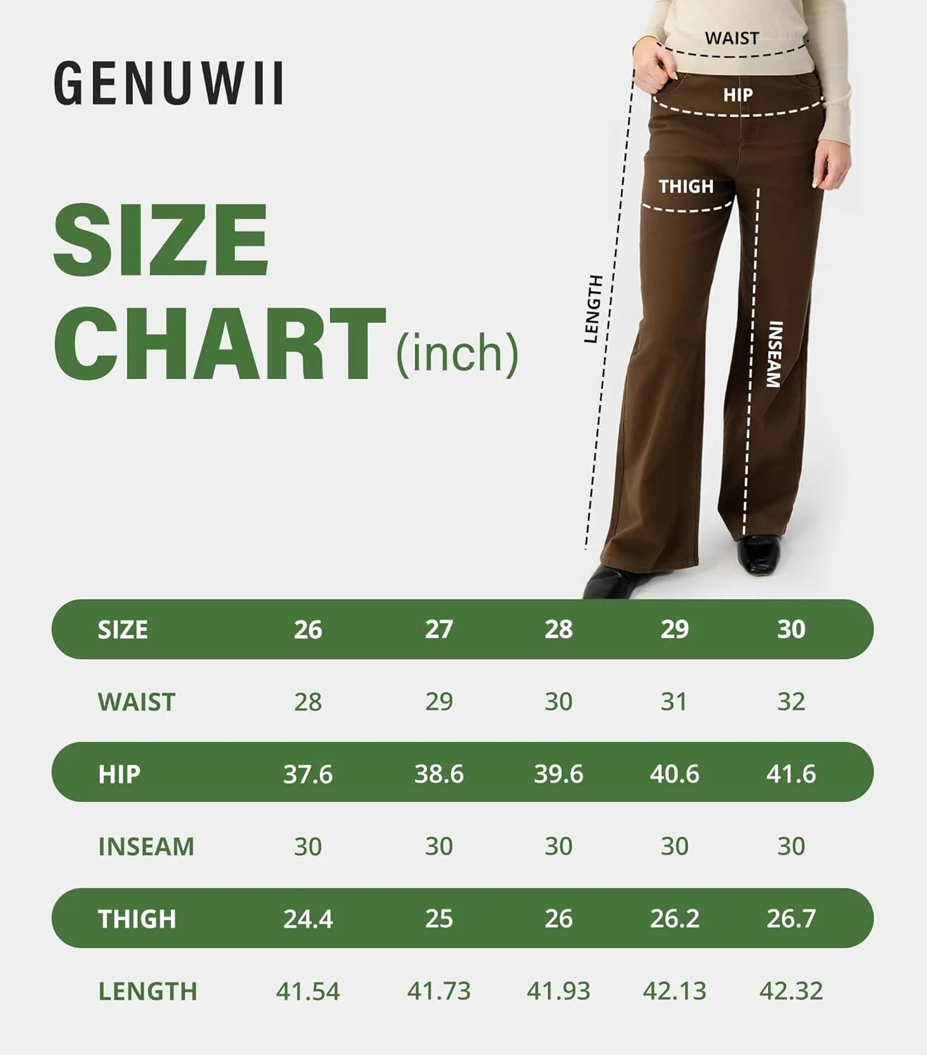 Womens Wide Leg Casual Pants (98% Cotton Stretch, 2% Spandex)  Breathe & Move Easily All Day