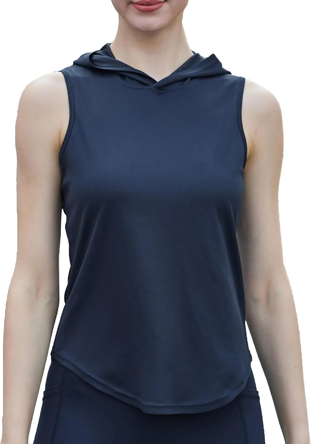 Womens Workout Hooded Tank Yoga Tops Running Shirts Quick Dry Gym Sleeveless Hoodie