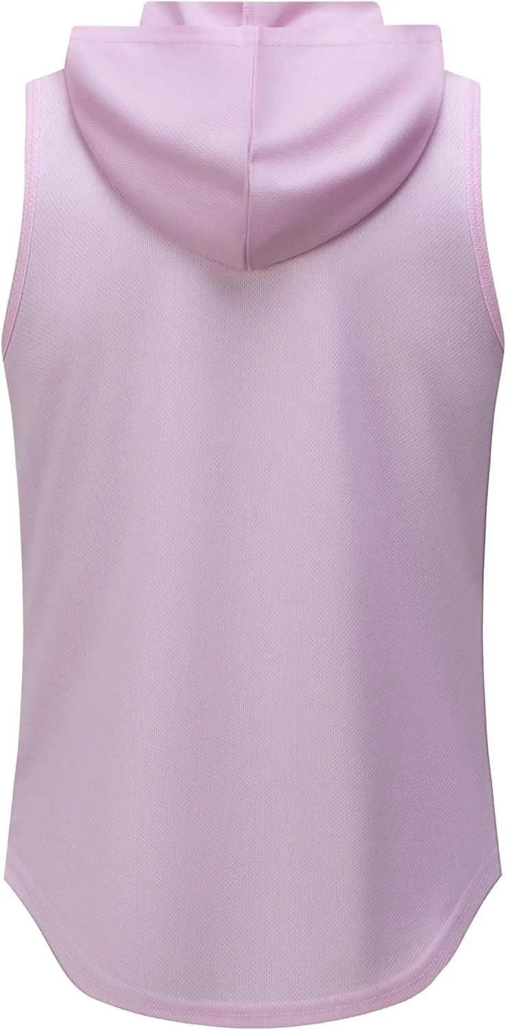 Womens Workout Hooded Tank Yoga Tops Running Shirts Quick Dry Gym Sleeveless Hoodie