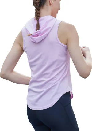 Womens Workout Hooded Tank Yoga Tops Running Shirts Quick Dry Gym Sleeveless Hoodie