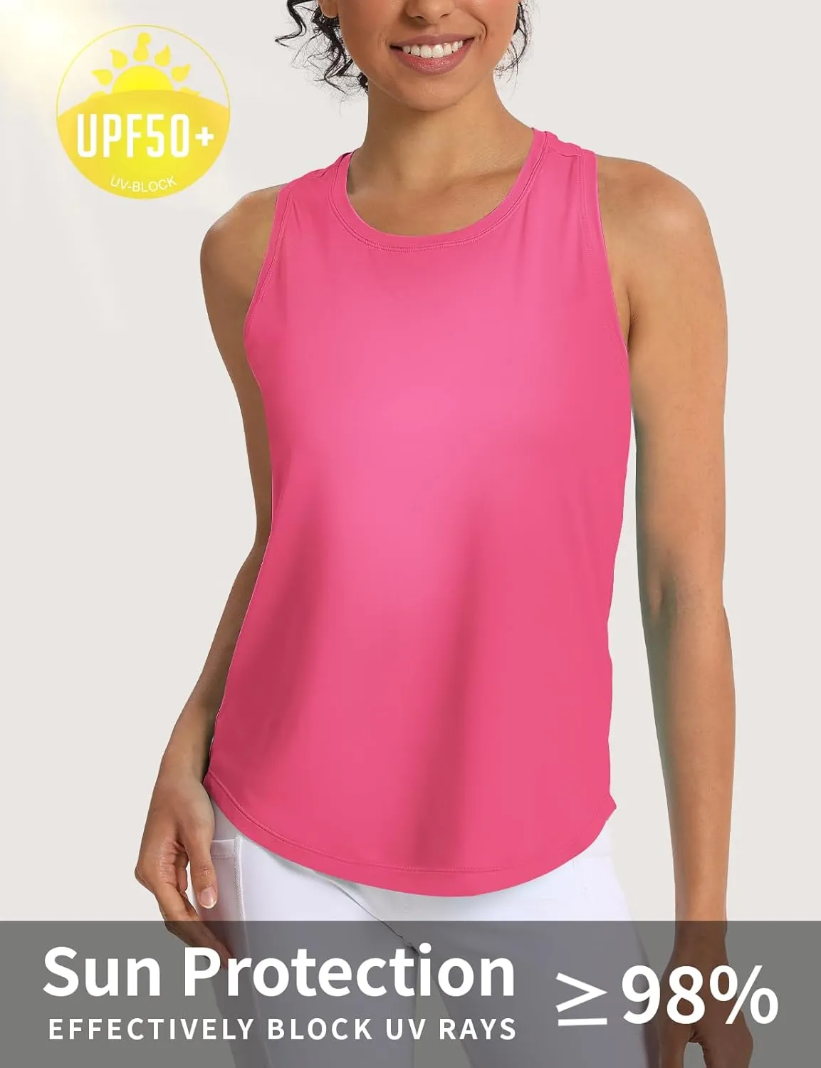 Women's Workout Tank Tops Woman Sleeveless Loose Fit Gym Tops Athletic Shirts Racerback Quick Dry UPF 50 