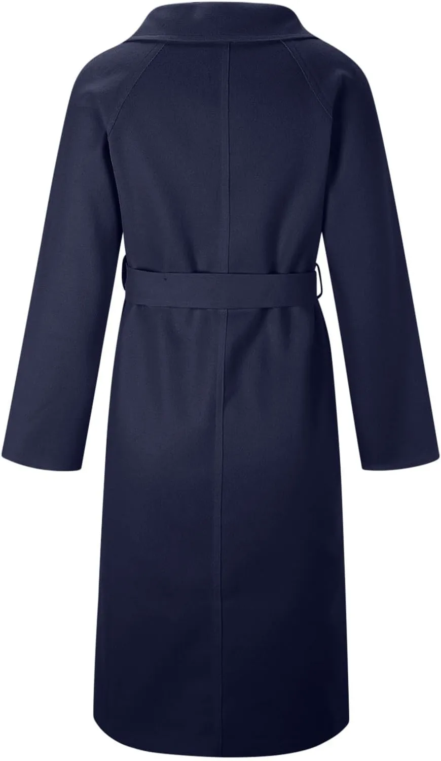 Wool Coats for Women 2024 Trendy Double Breasted Pea Coats Notch Lapel Long Winter Trench Coats with Pockets