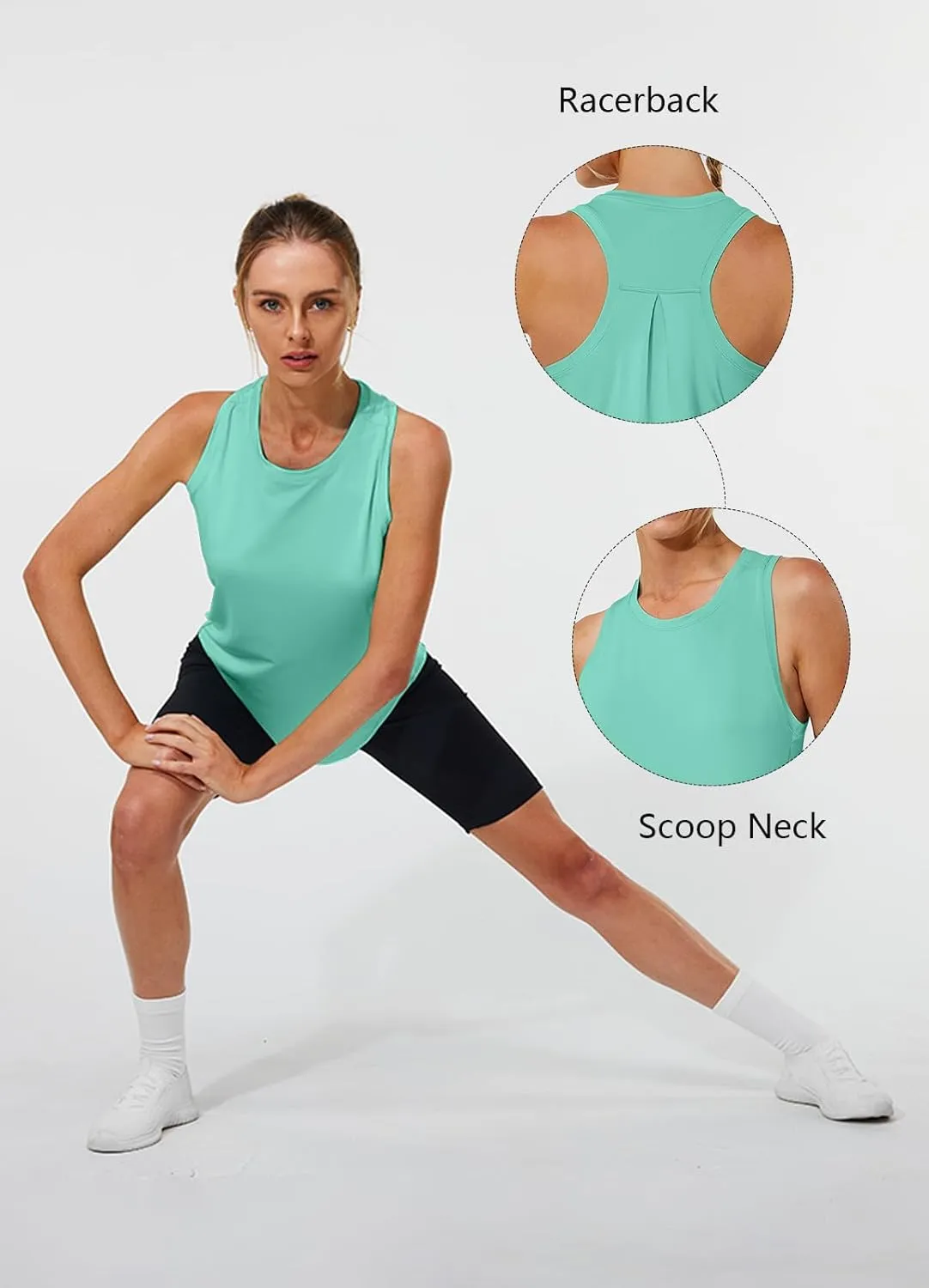 Workout Tank Tops for Women Racerback Tops Sleeveless Running Shirts Loose Fit Athletic Gym Quick Dry Exercise