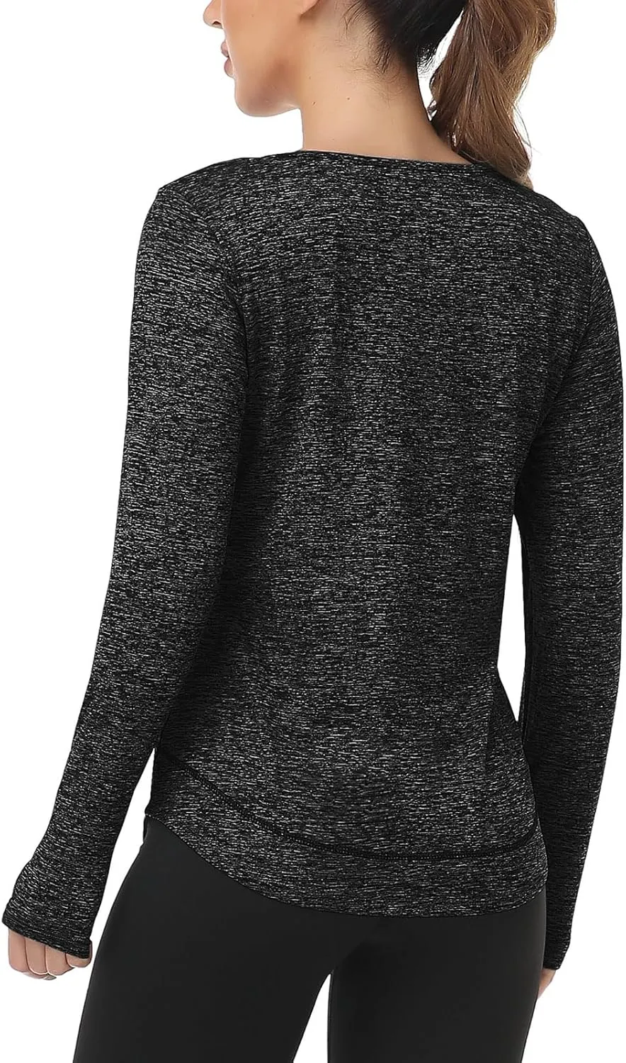 WOWENY Women's Thermal Fleece Workout Tops Long Sleeve Pullover Shirts with Thumb Holes for Sports Running Quick Dry