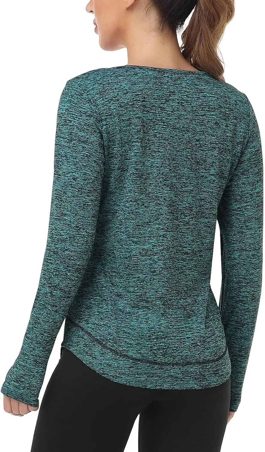 WOWENY Women's Thermal Fleece Workout Tops Long Sleeve Pullover Shirts with Thumb Holes for Sports Running Quick Dry