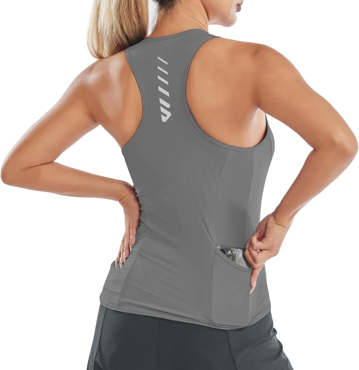 Wulibike Sleeveless Cycling Jersey Women Running Vest 2 Pcs Breathable tank top Quick-Dry shirts with Pockets
