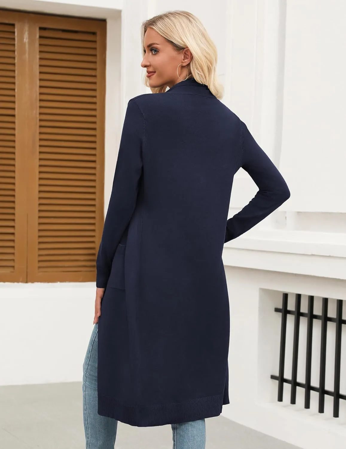 Zeagoo Women's Long Cardigan Sweaters Lightweight Sweater Long Sleeve Open Front Casual Knit Duster Cardigans with Pocket