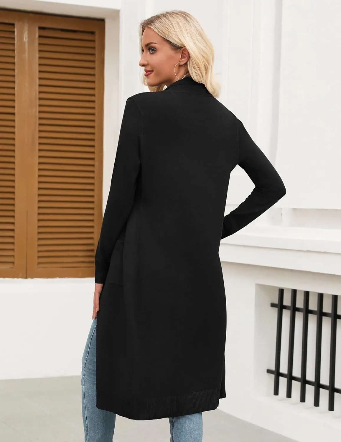Zeagoo Women's Long Cardigan Sweaters Lightweight Sweater Long Sleeve Open Front Casual Knit Duster Cardigans with Pocket